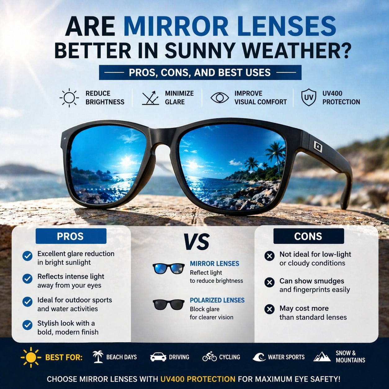 Are Mirror Lens Sunglasses Better for Sunny Weather? Pros & Cons Guide
