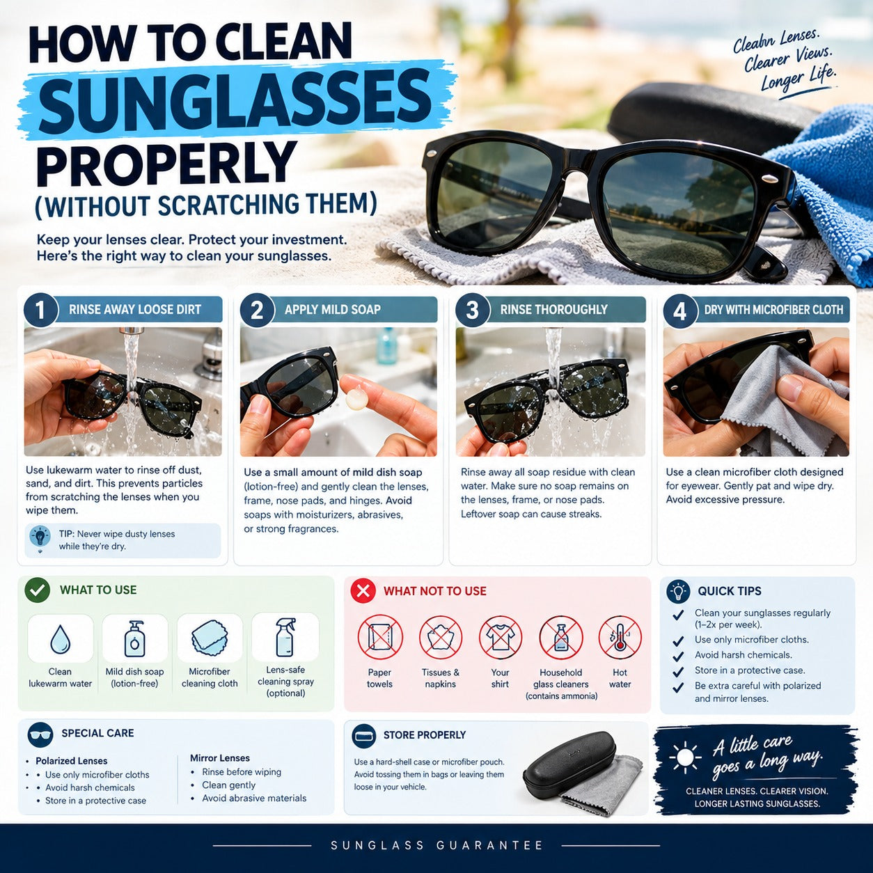 How to Clean Sunglasses Properly (Without Scratching Them) | Complete Guide
