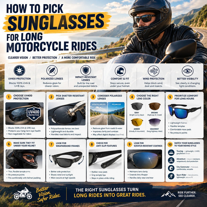 How to Pick Sunglasses for Long Motorcycle Rides