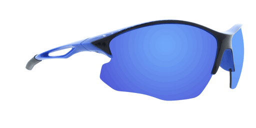 Sentinel - Polarized Two-Tone Sports Blade Black w/ Blue Inner (Blue Mirror)