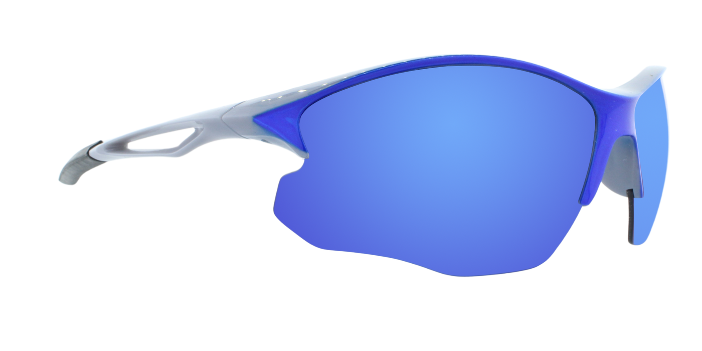 Sentinel - Polarized Two-Tone Sports Blade Blue w/ Charcoal Inner (Blue Mirror)