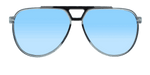Centurion - Polarized Modified Aviator Charcoal Translucent w/ Gunmetal (Blue Gradient)