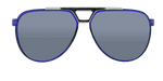 Centurion - Modified Aviator Dark Cobalt Blue Translucent w/ Silver (Silver Mirror)