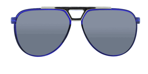 Centurion - Polarized Modified Aviator Dark Cobalt Blue Translucent w/ Silver (Silver Mirror)
