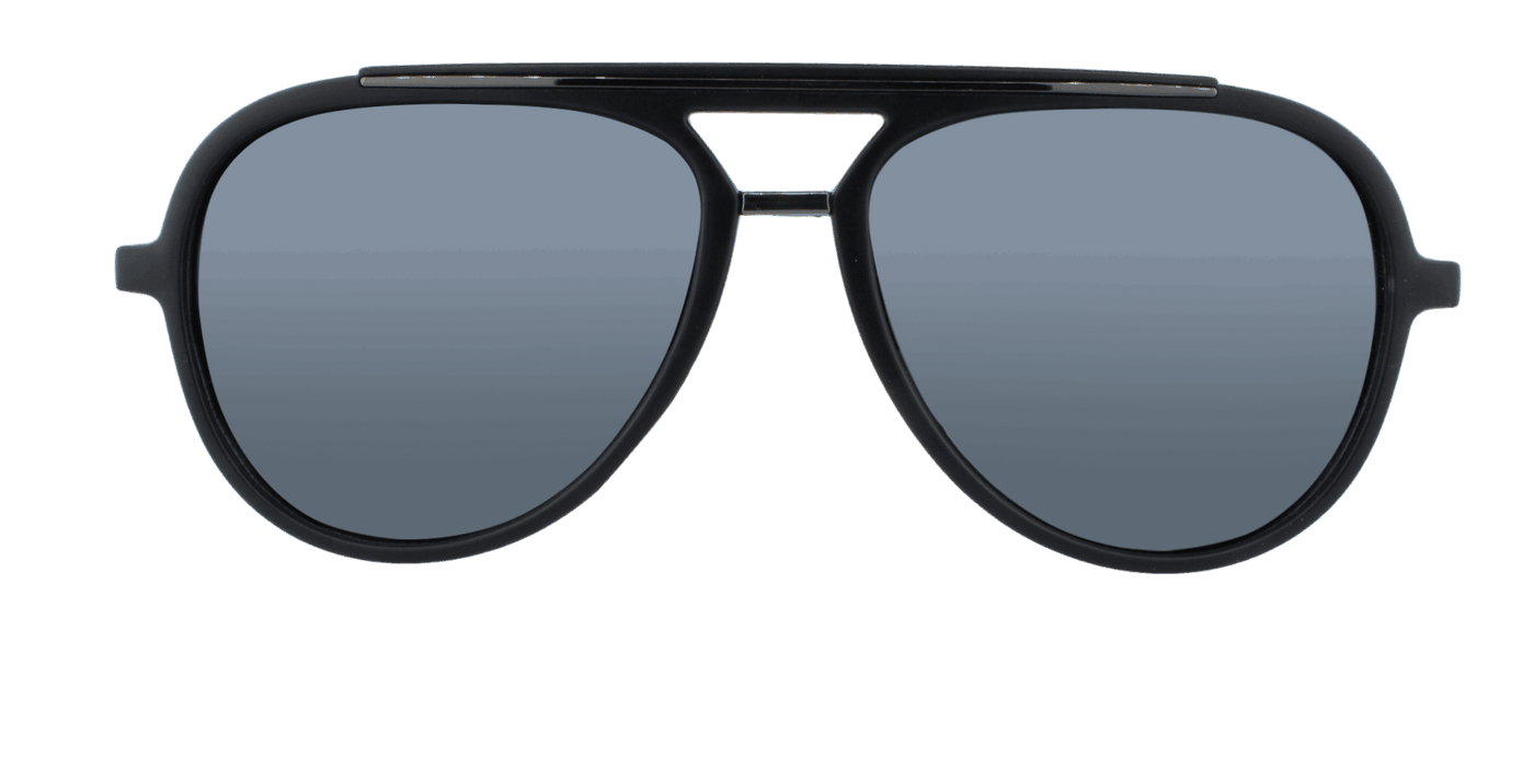Baron - Polarized Modified Aviator Black w/ Gunmetal (Smoked)
