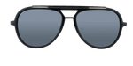 Baron - Polarized Modified Aviator Black w/ Silver (Smoked)