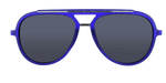 Baron - Modified Aviator Dark Cobalt Blue w/ Silver (Blue Mirror)