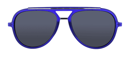Baron - Modified Aviator Dark Cobalt Blue w/ Silver (Blue Mirror)