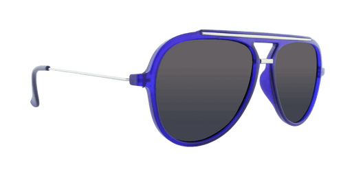 Baron - Modified Aviator Dark Cobalt Blue w/ Silver (Blue Mirror)