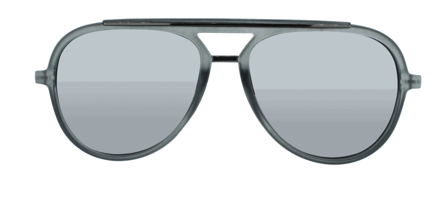 Baron - Modified Aviator Charcoal w/ Gunmetal (Silver Mirror)
