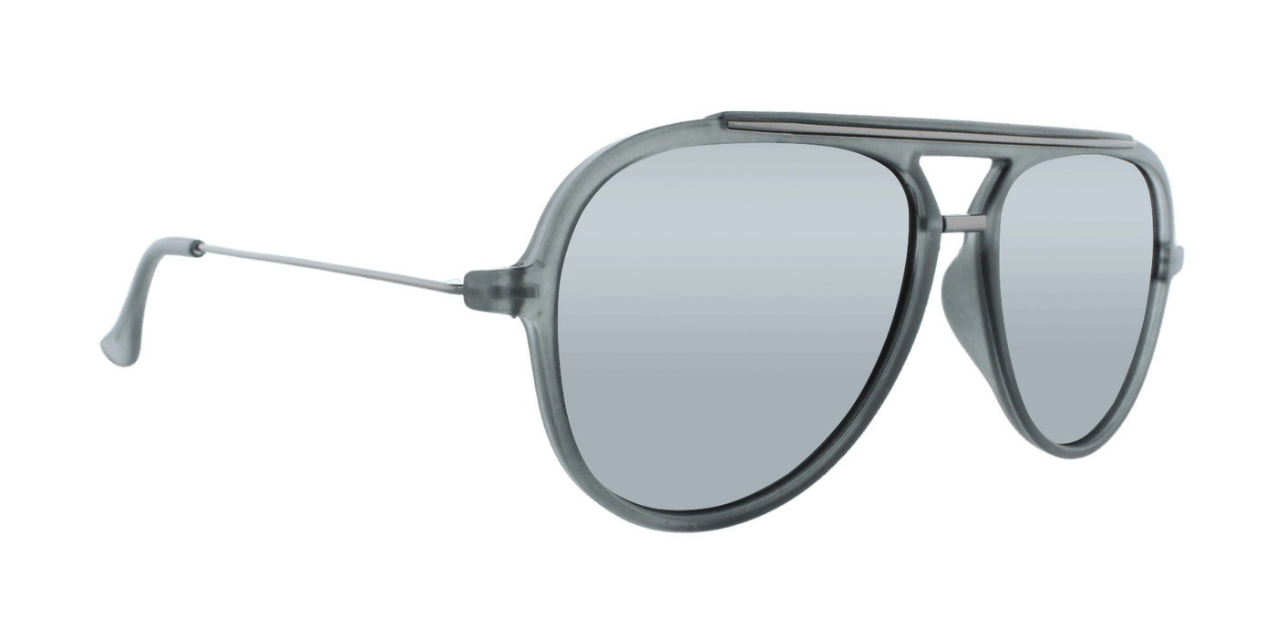 Baron - Polarized Modified Aviator Charcoal w/ Gunmetal (Silver Mirror)