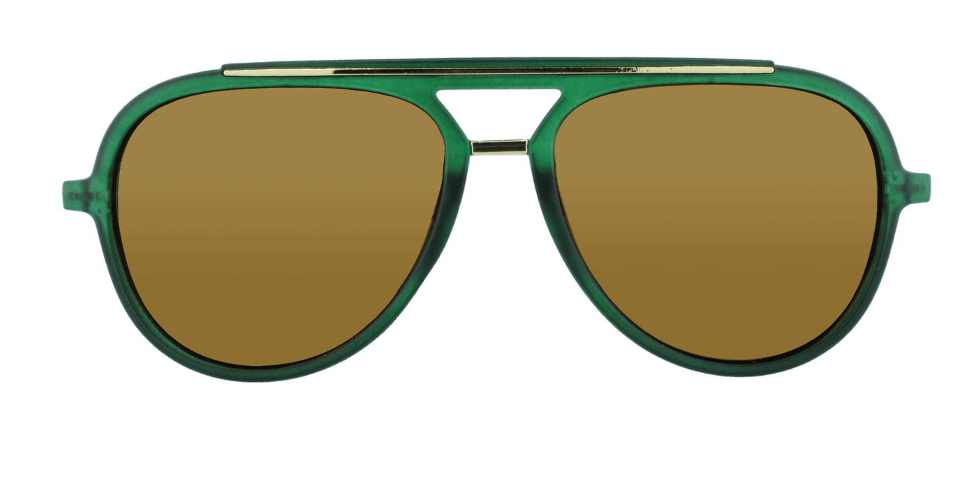 Baron - Polarized Modified Aviator Duck Green w/ Gold (Amber)