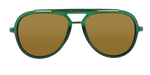 Baron - Polarized Modified Aviator Duck Green w/ Gold (Amber)