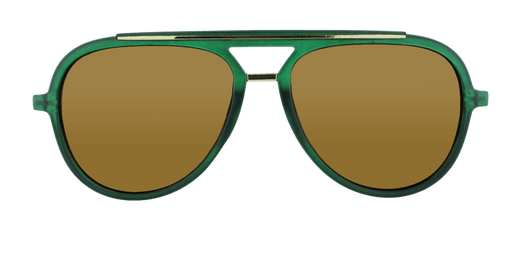 Baron - Modified Aviator Duck Green w/ Gold (Amber)