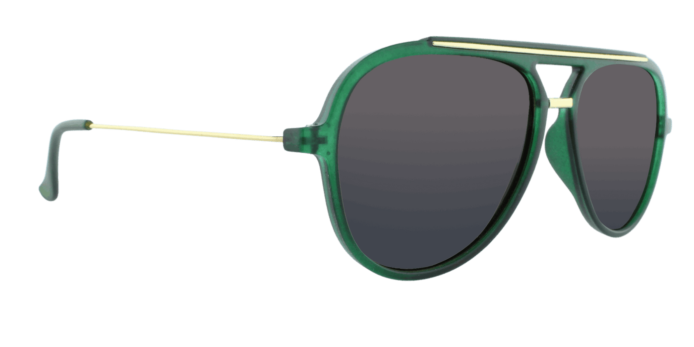 Baron - Modified Aviator Duck Green w/ Gold (Amber)