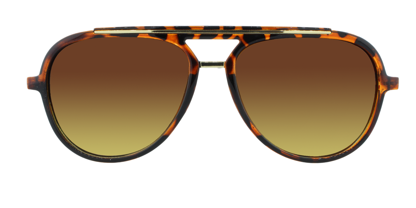 Baron - Modified Aviator Tortoise Shell w/ Gold (Amber)