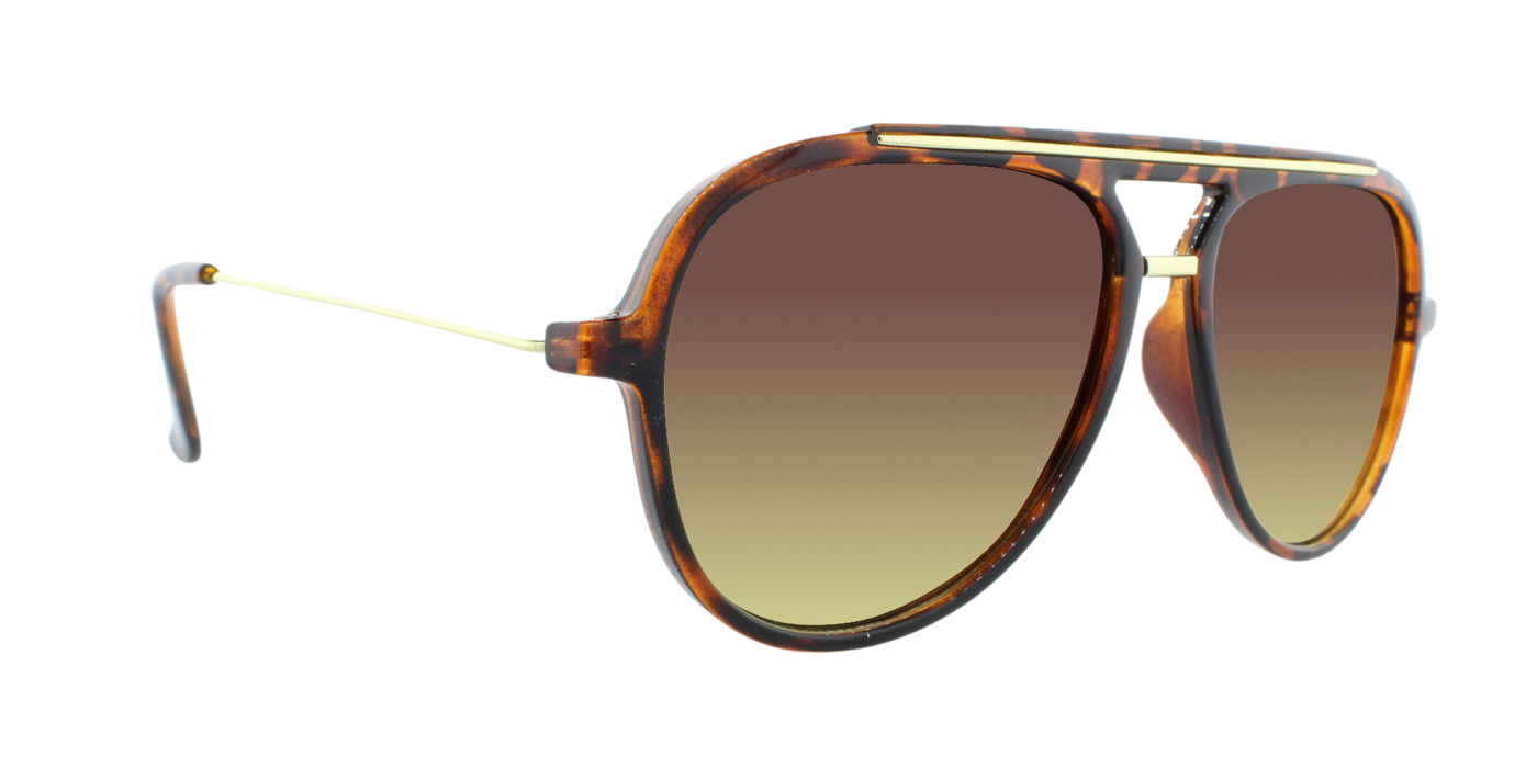 Baron - Modified Aviator Tortoise Shell w/ Gold (Amber)