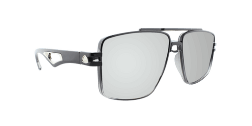 Maverick - Polarized Modified Aviator Black and Charcoal Translucent (Silver Mirror)
