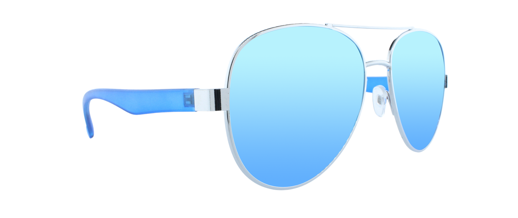 Solace - Fashion Aviator Blue & Silver (Ice Blue Mirror)