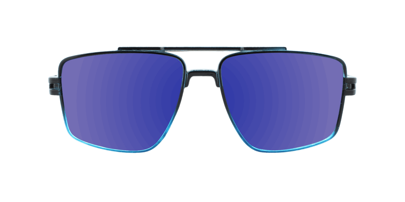 Maverick - Modified Aviator Black and Blue Translucent (Blue Mirror)