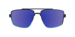 Maverick - Polarized Modified Aviator Black and Blue Translucent (Blue Mirror)