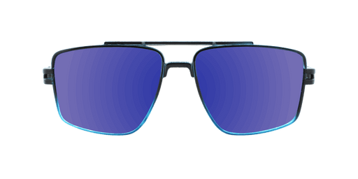Maverick - Polarized Modified Aviator Black and Blue Translucent (Blue Mirror)