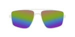 Maverick - Polarized Modified Aviator White and Green Translucent (Rainbow Mirror)