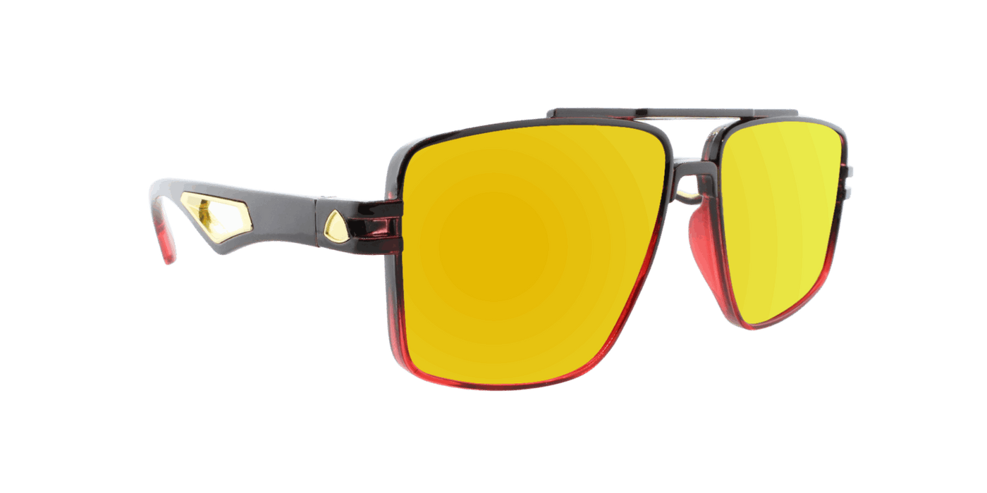 Maverick - Polarized Modified Aviator Black and Red Translucent (Red Mirror)
