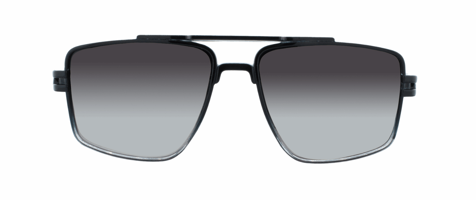 Maverick - Modified Aviator Black and Charcoal Translucent (Smoked Gradient)