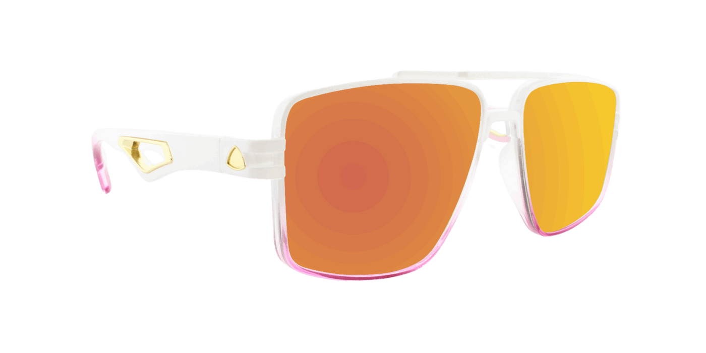 Maverick - Modified Aviator White and Pink Translucent (Pink Mirror)