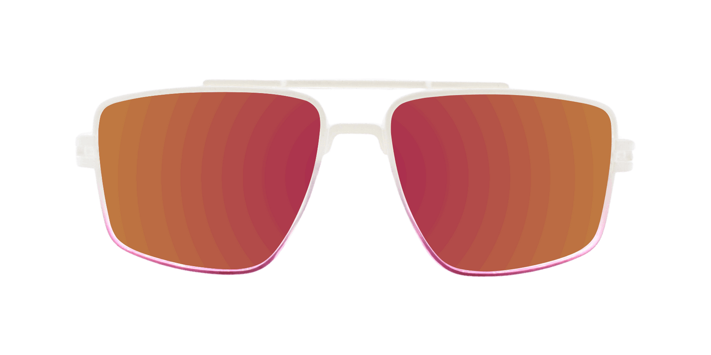 Maverick - Polarized Modified Aviator White and Pink Translucent (Pink Mirror)