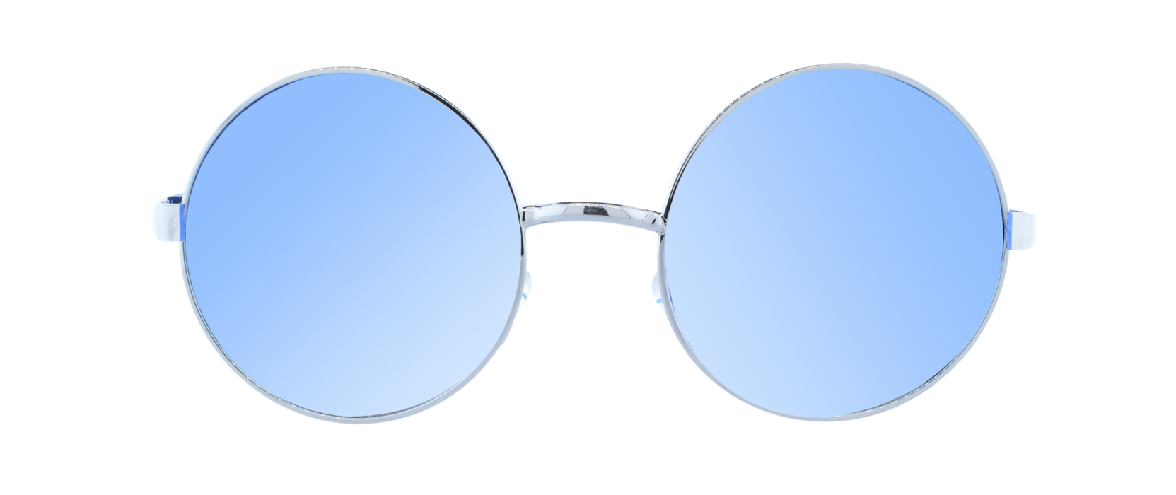 Dusk - Round Fashion Aviator Blue & Silver (Blue)