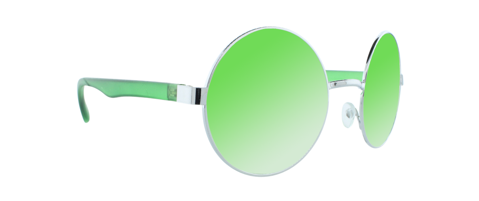 Dusk - Round Fashion Aviator Green & Silver (Lime)