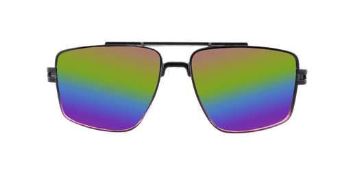 Maverick - Modified Aviator Black and Purple Translucent (Rainbow Mirror)