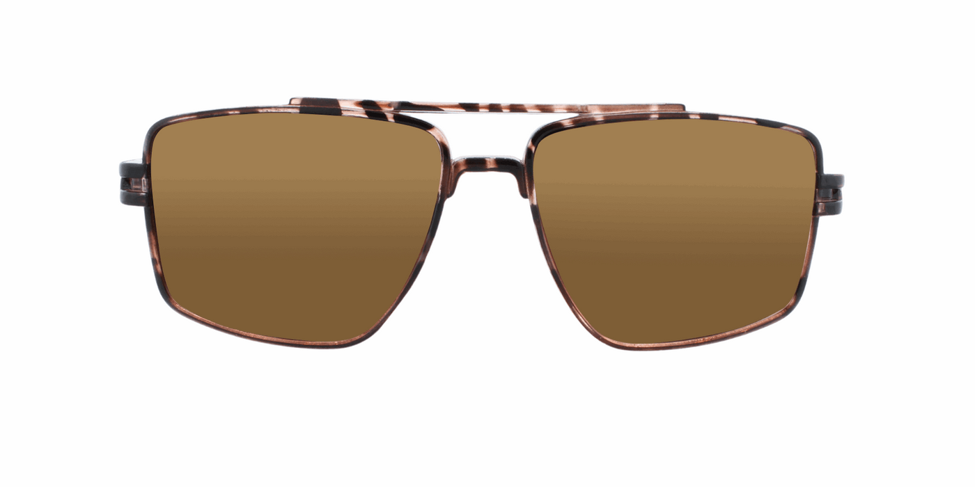 Maverick - Polarized Modified Aviator Pink Tortoise (Amber Gradient)