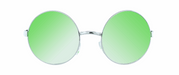 Dusk - Round Fashion Aviator Green & Silver (Lime)