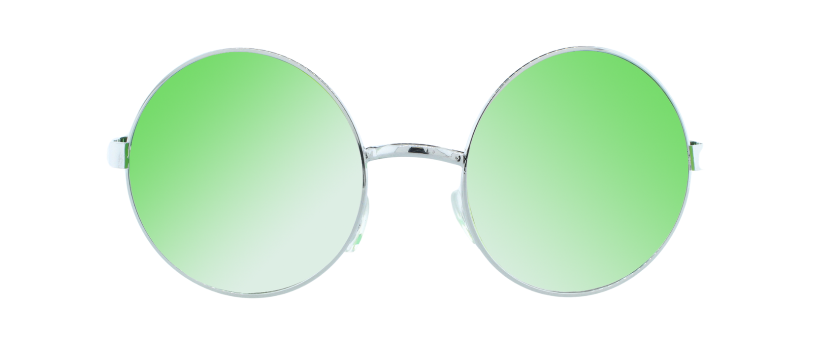 Dusk - Round Fashion Aviator Green & Silver (Lime)