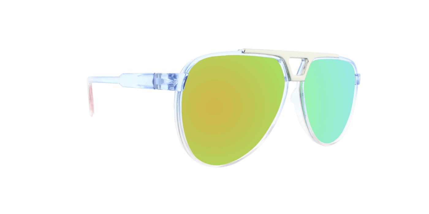 Centurion - Modified Aviator Baby Blue Translucent w/ Bubblegum Pink Translucent (Pink Mirror)