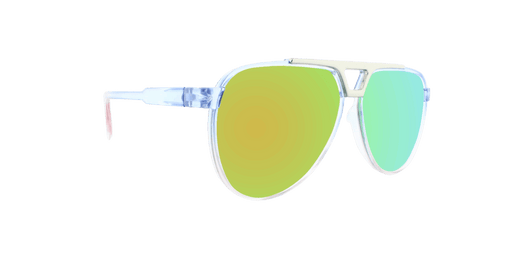Centurion - Polarized Modified Aviator Baby Blue Translucent w/ Bubblegum Pink Translucent (Pink Mirror)
