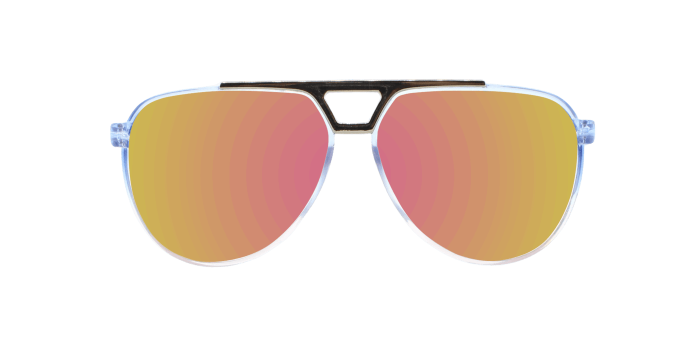 Centurion - Modified Aviator Baby Blue Translucent w/ Bubblegum Pink Translucent (Pink Mirror)