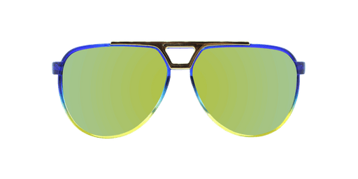 Centurion - Polarized Modified Aviator Dark Blue Translucent w/ Bright Gold Translucent (Gold Mirror)