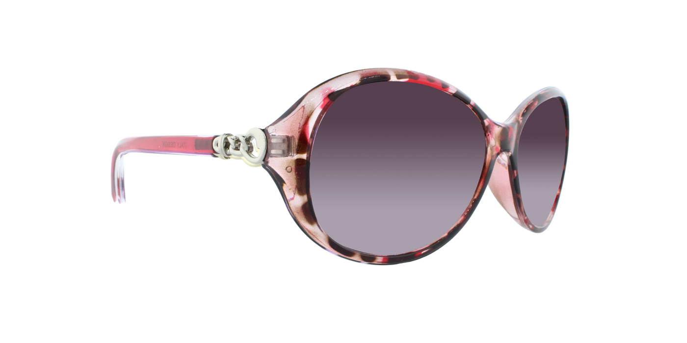 Haylea - Polarized Polished Fashion with Metal Accents Pink Demi (Smoked)
