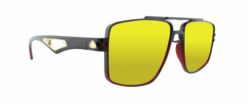 Maverick - Polarized Modified Aviator Black and Red Translucent (Red Mirror)