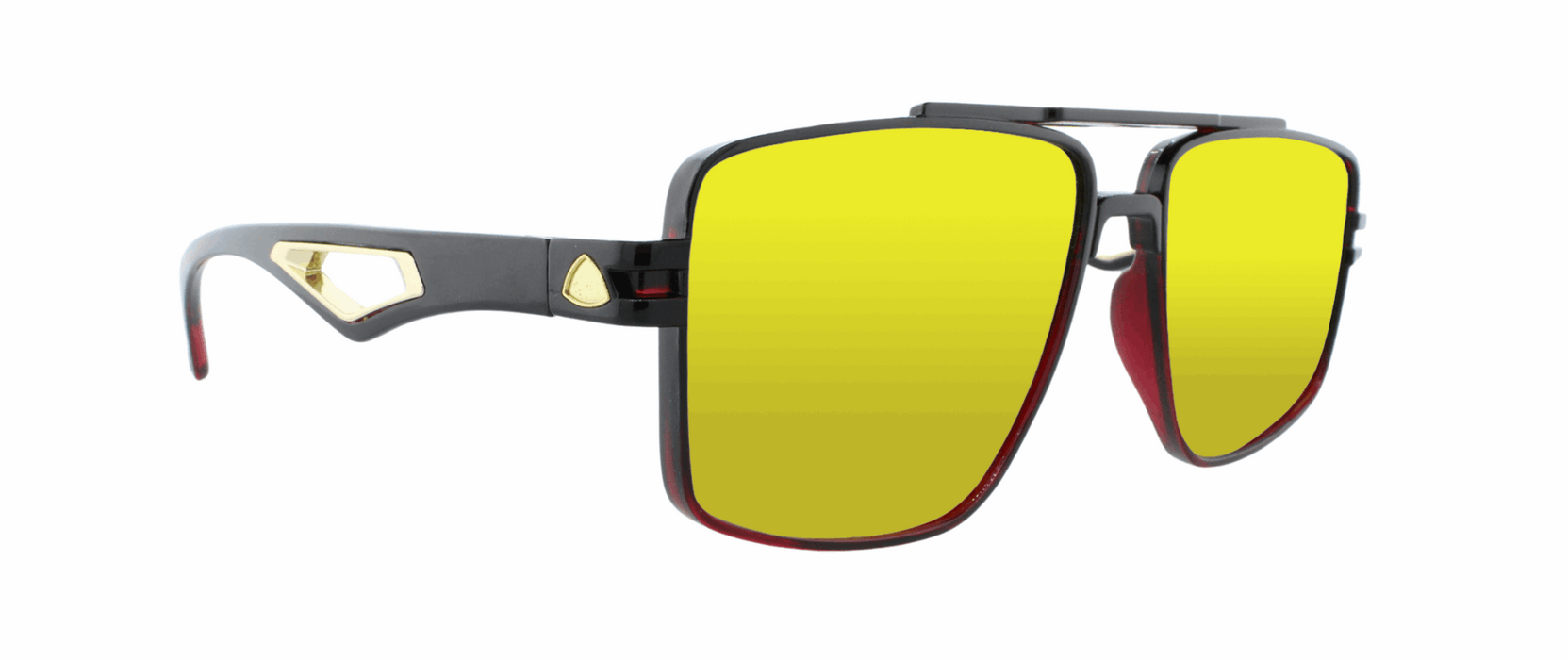 Maverick - Modified Aviator Black and Red Translucent (Red Mirror)
