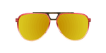 Centurion - Polarized Modified Aviator Red Translucent w/ Orange Translucent (Red Mirror)