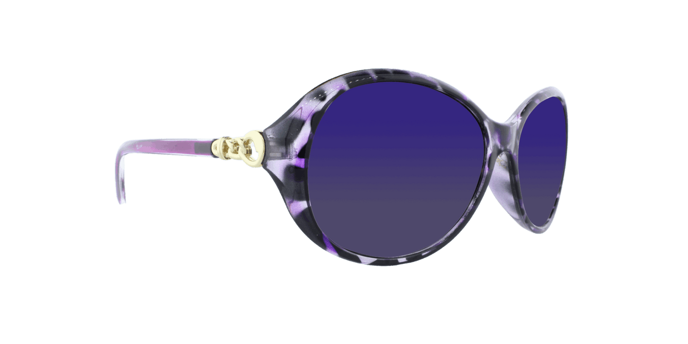 Haylea - Polarized Polished Fashion with Metal Accents Purple Demi (Blue Mirror)