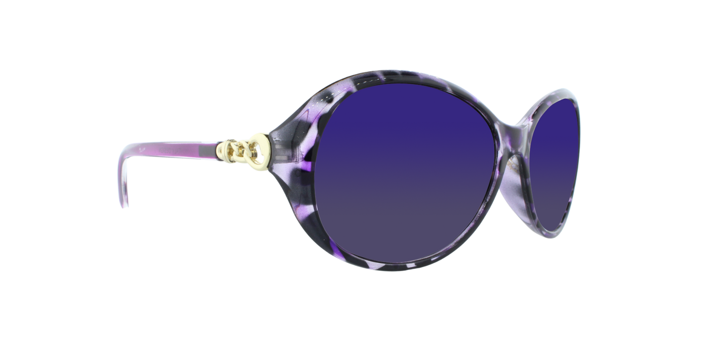 Haylea - Polarized Polished Fashion with Metal Accents Purple Demi (Blue Mirror)
