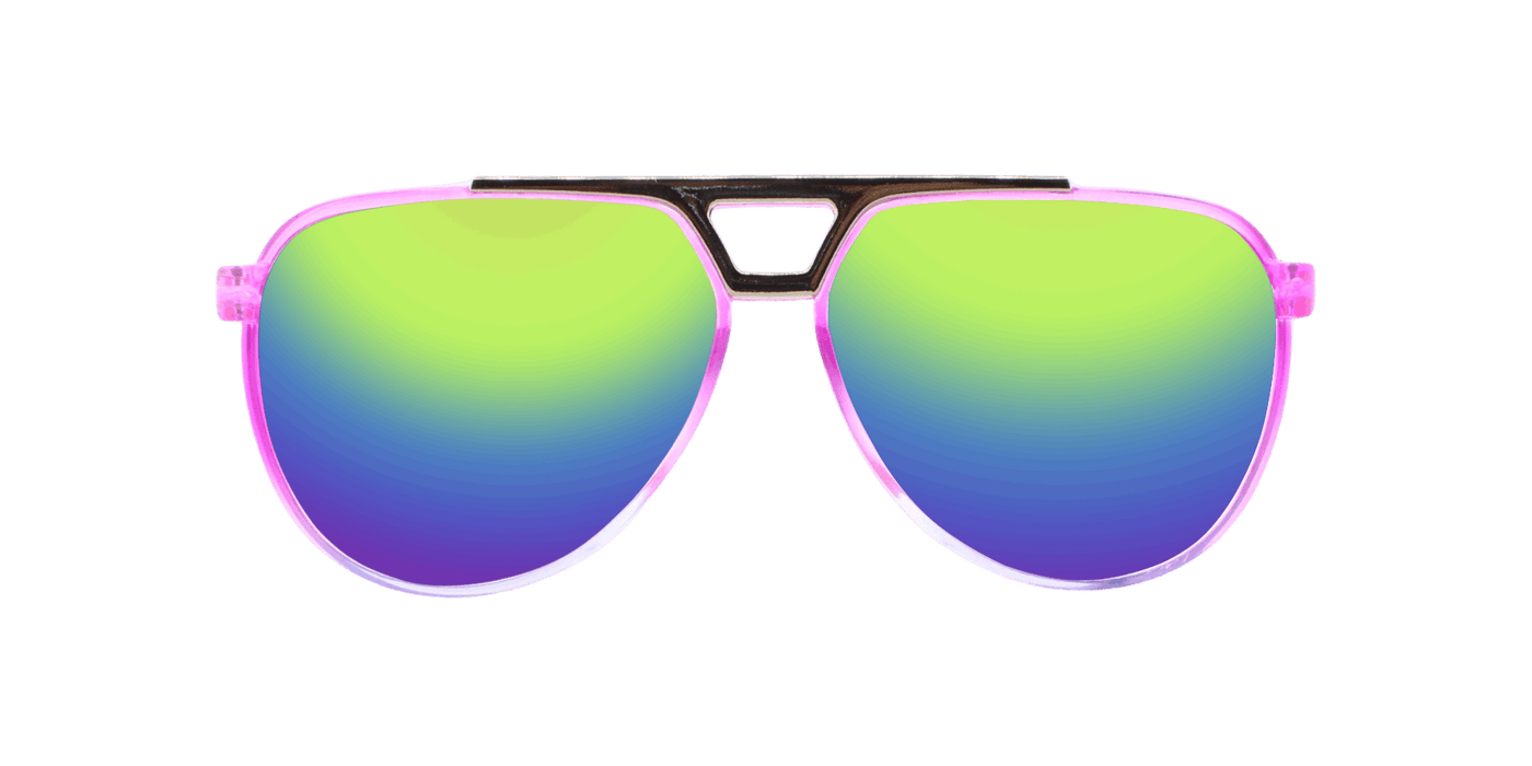 Centurion - Polarized Modified Aviator Hot Pink Translucent w/ Purple Translucent (Rainbow Mirror)