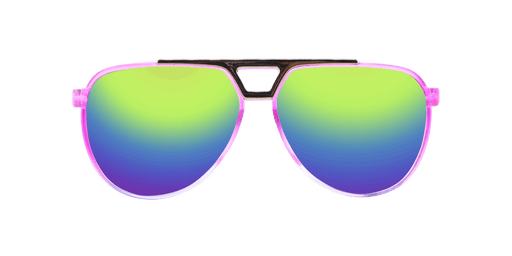 Centurion - Polarized Modified Aviator Hot Pink Translucent w/ Purple Translucent (Rainbow Mirror)