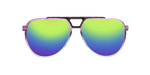 Centurion - Polarized Modified Aviator Purple Translucent w/ Green Translucent (Rainbow Mirror)